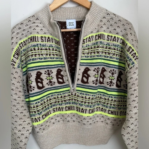 NWOT Urban Outfitters UO BDG Jesse Half-Zip Sweater Small - Picture 6 of 13